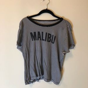 Striped Graphic Tee “Malibu”